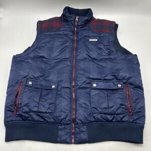 Vintage Live Mechanics Puffer Vest Jacket Men’s Size 4XL NAVY BLUE